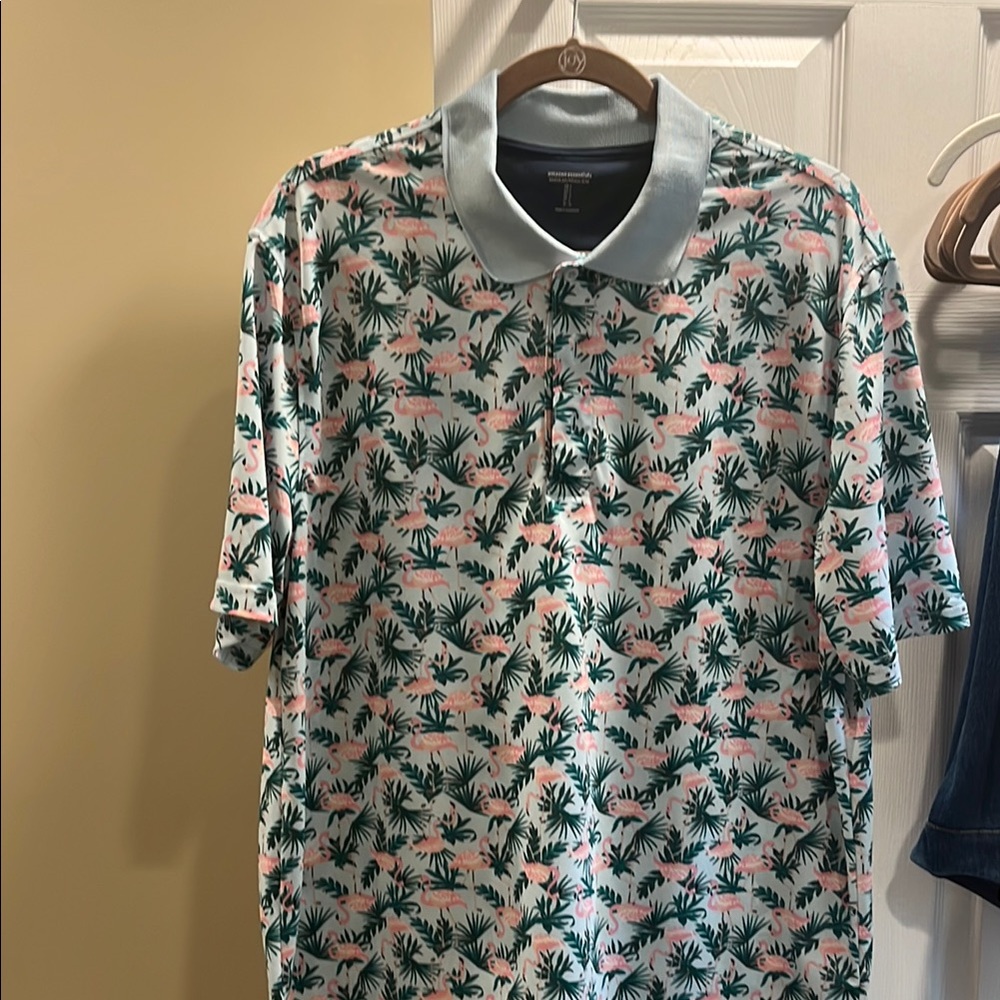 Amazon Essentials Green and Pink Polo Shirt Casual Wear